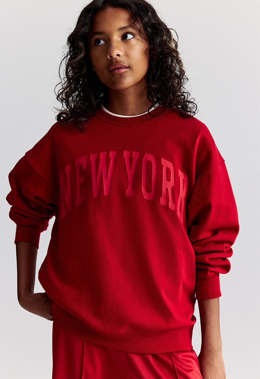 H&M - Printed sweatshirt - red new york 