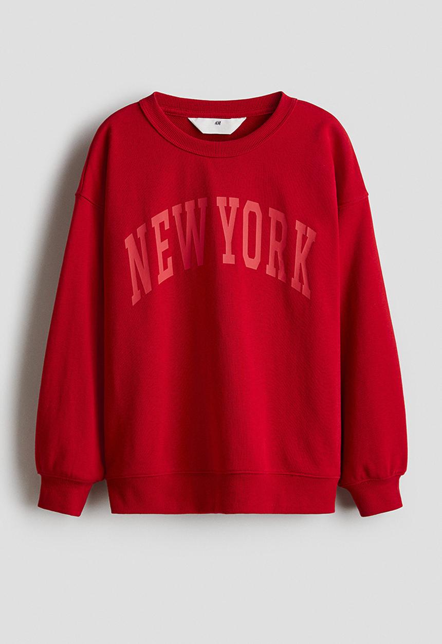 H&M - Printed sweatshirt - red new york 