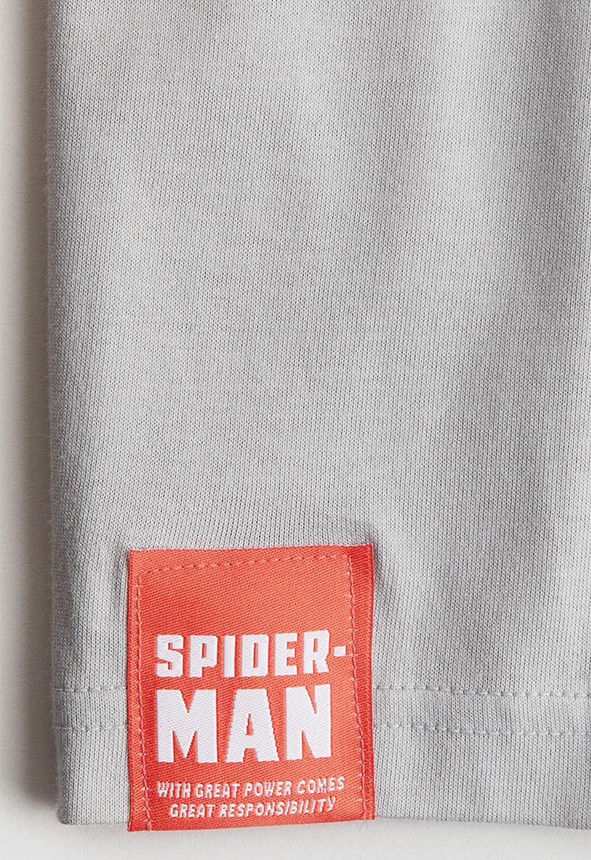 H&M - Printed T-shirt - light grey/spider-man
