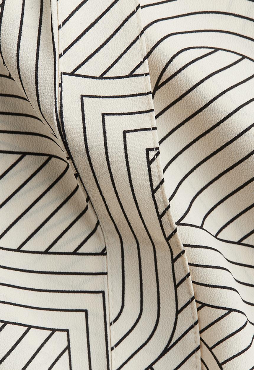 H&M - Printed wrap skirt - cream/patterned
