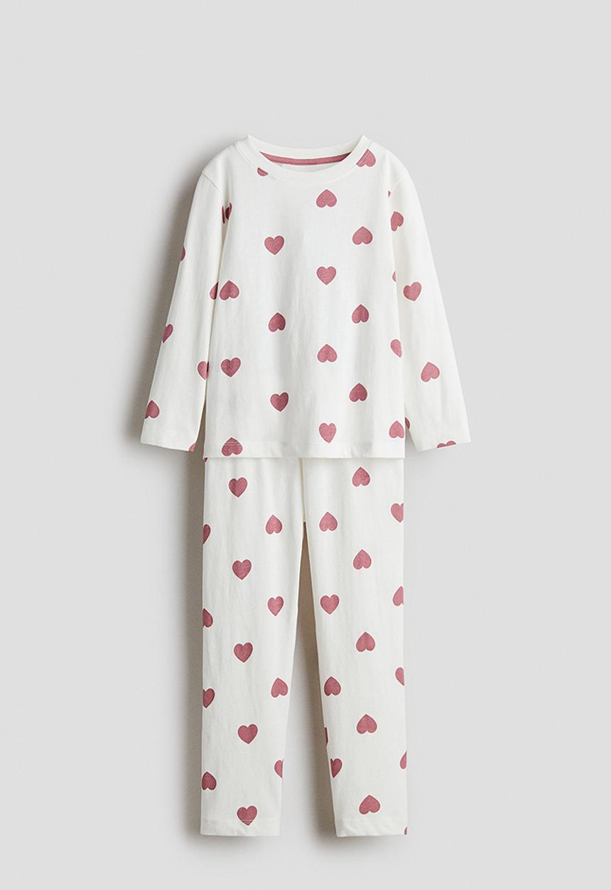 H&M - Printed cotton pyjamas - white/hearts