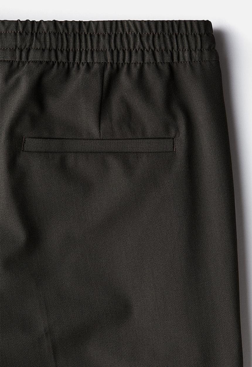 H&M - Slim fit tailored joggers - dark khaki green