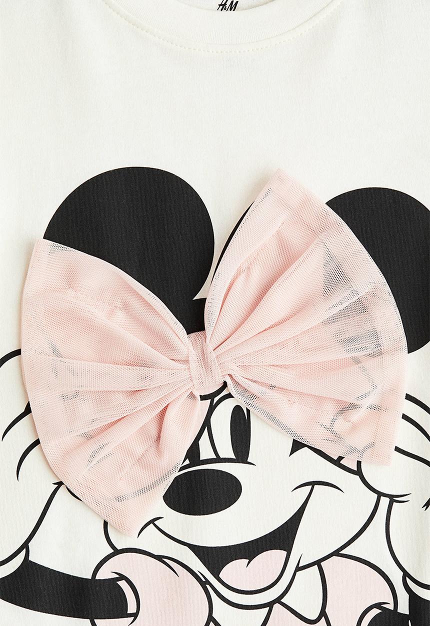 H&M - Print-motif cotton T-shirt - white minnie mouse