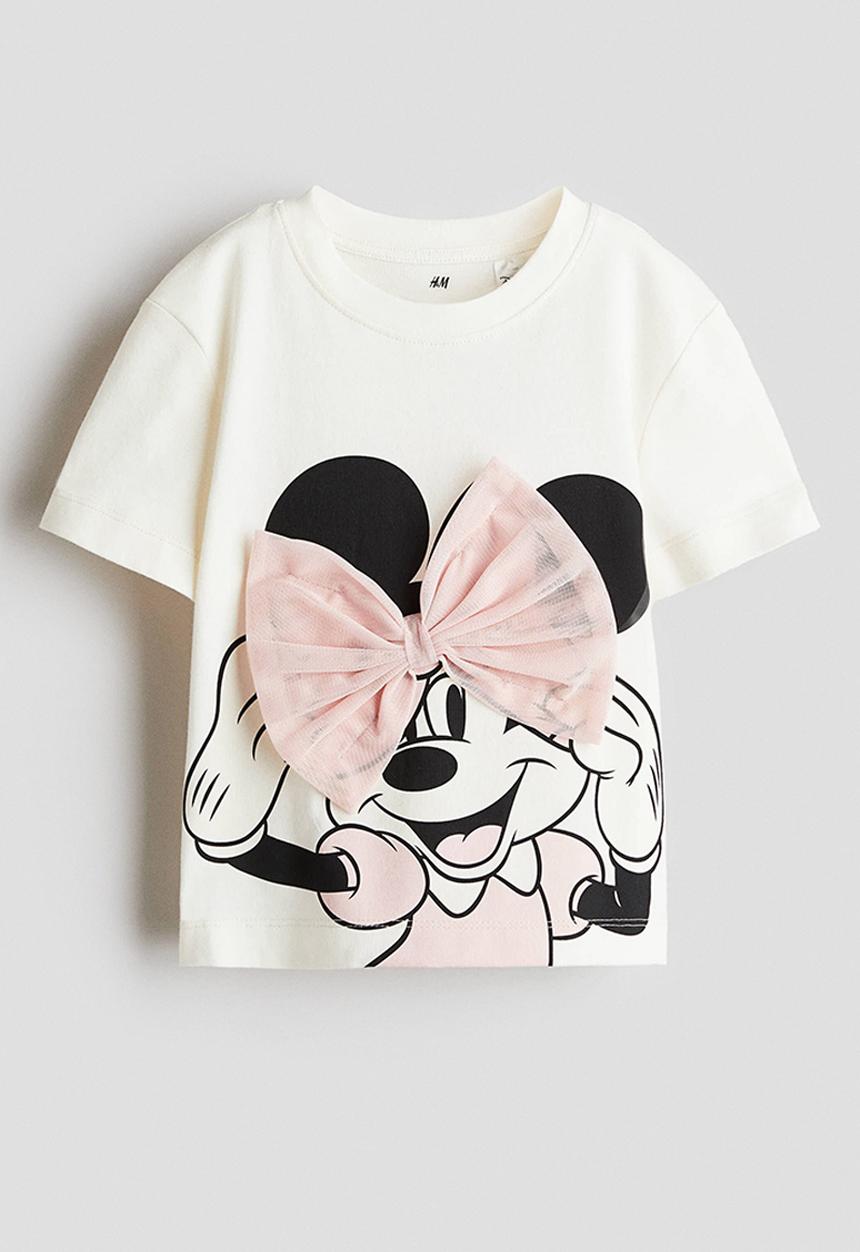 H&M - Print-motif cotton T-shirt - white minnie mouse