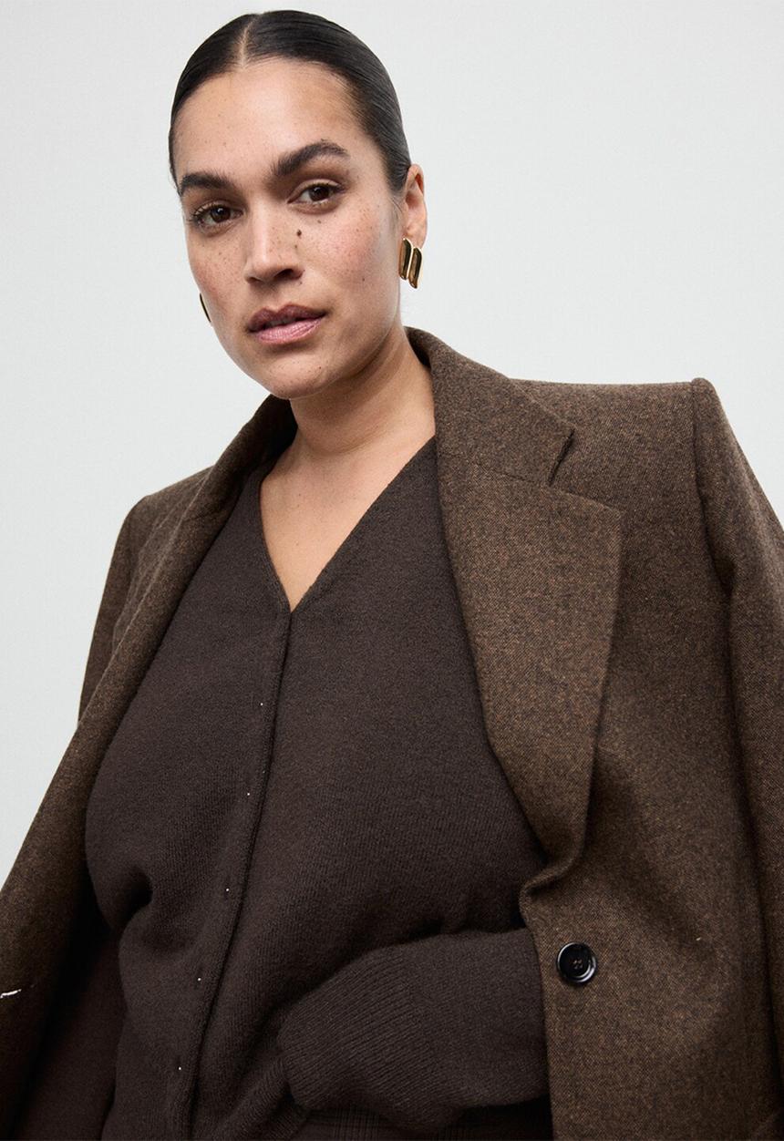 MANGO - Cardigan simone - dark brown