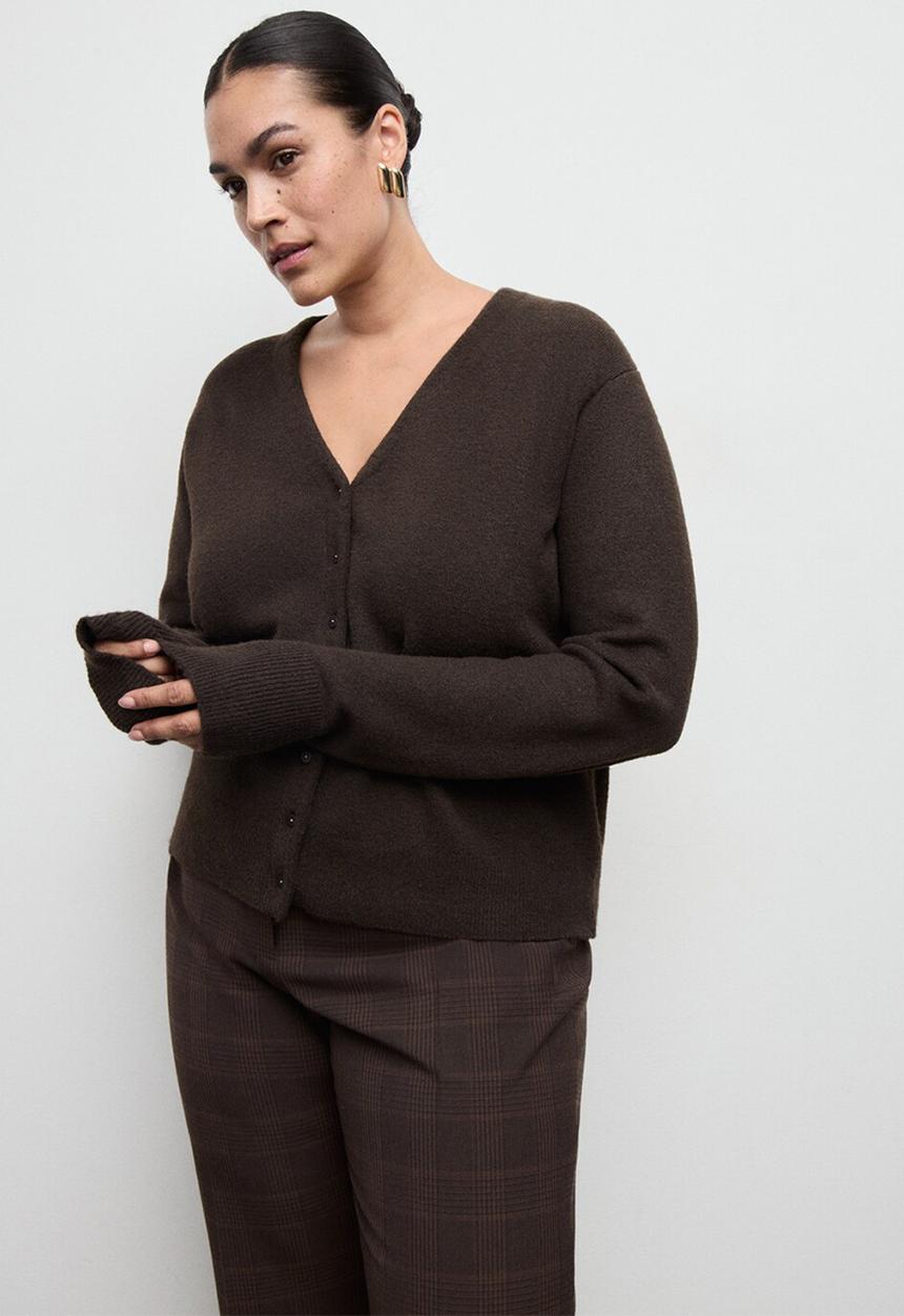 MANGO - Cardigan simone - dark brown