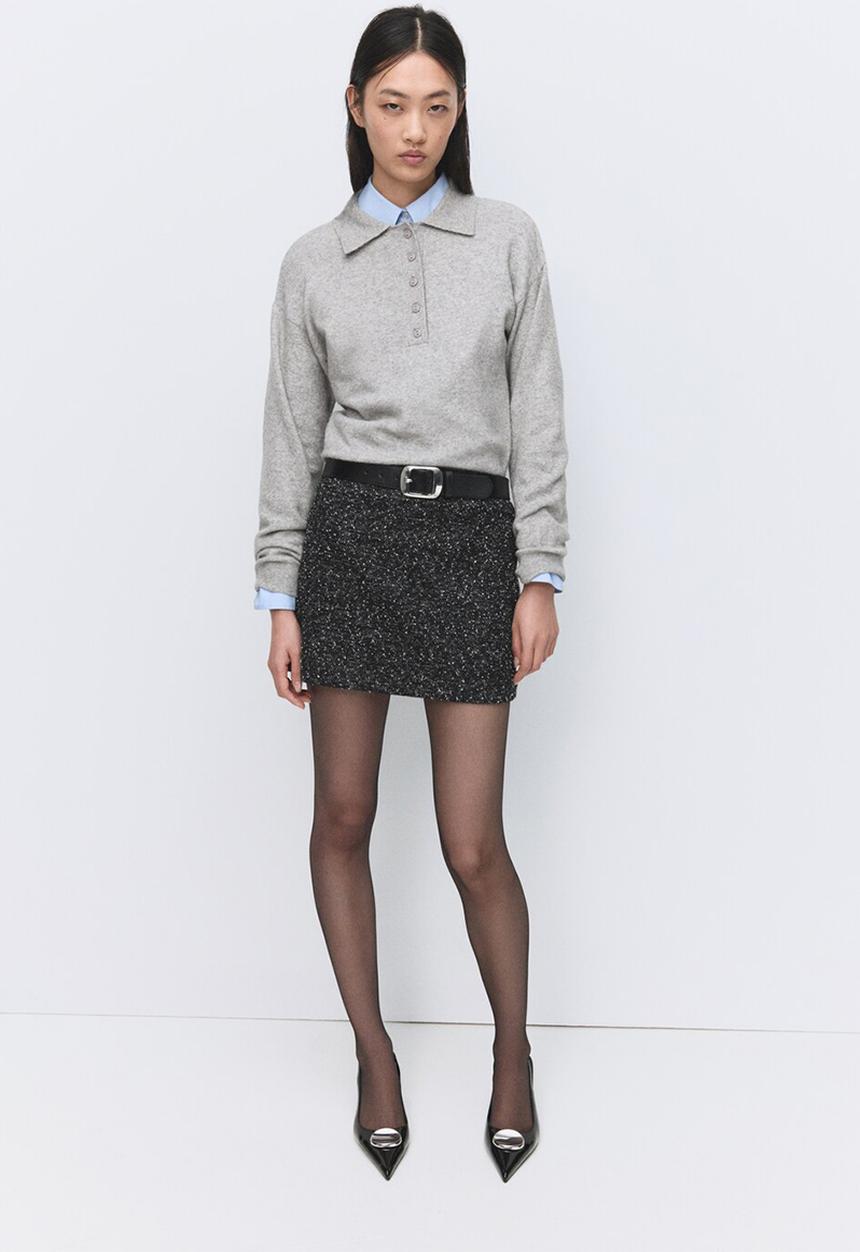 MANGO - Skirt melca - black