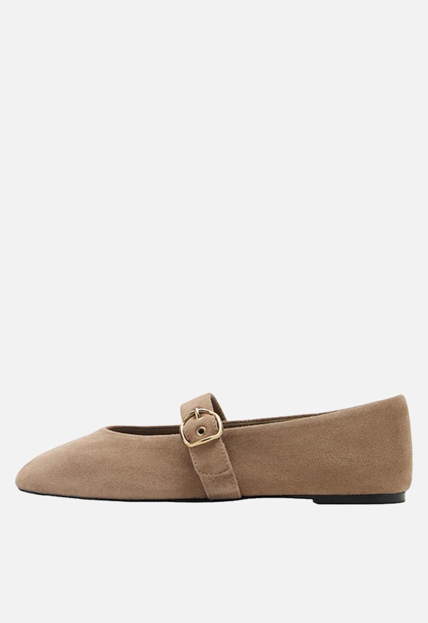 MANGO - Dor suede mary-jane pump - light/pastel brown