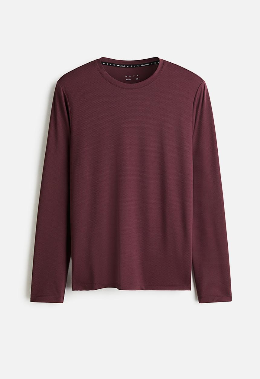 H&M - Long-sleeved sports top with drymove™ - light burgundy
