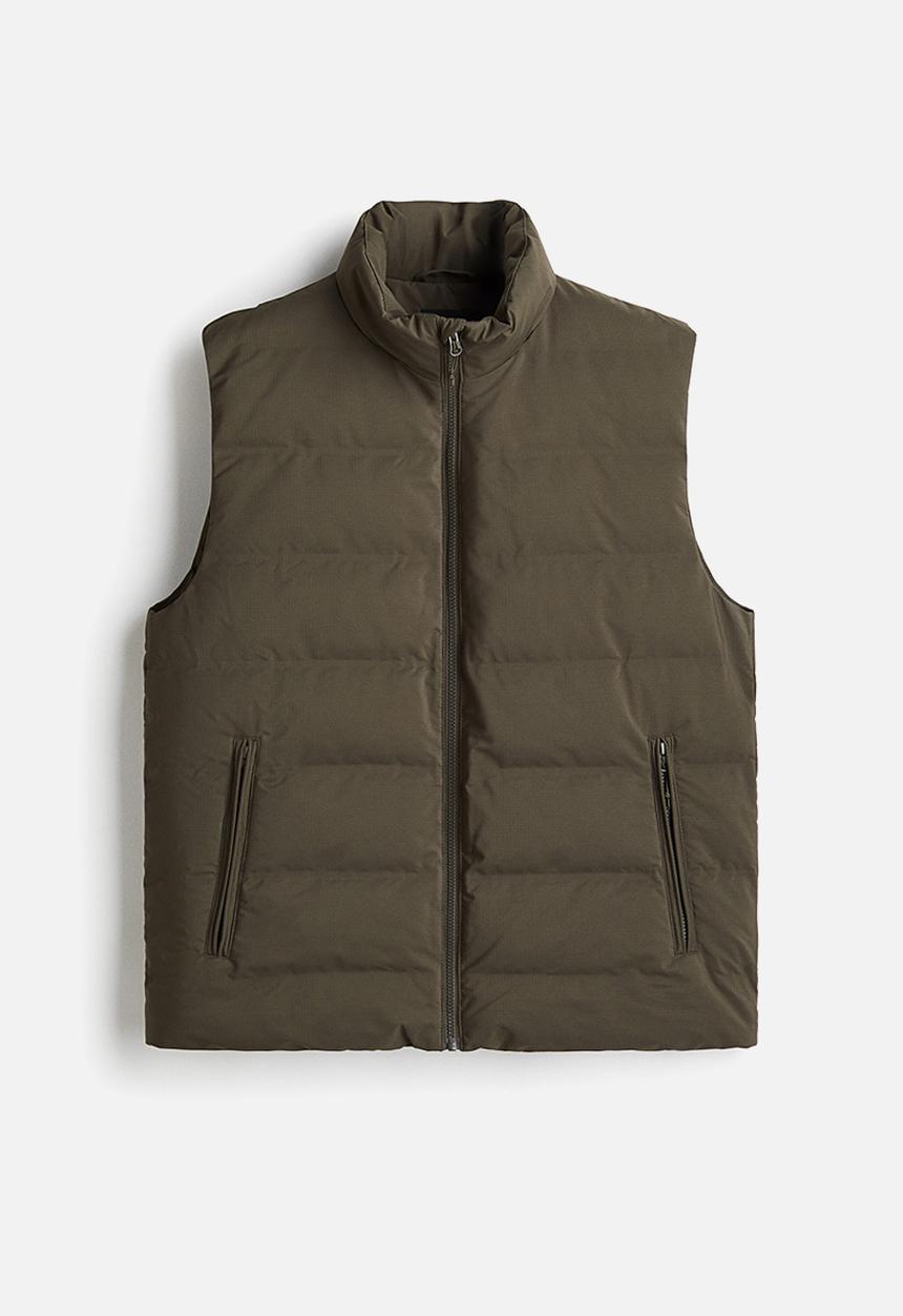 H&M - Padded gilet - dark khaki green 