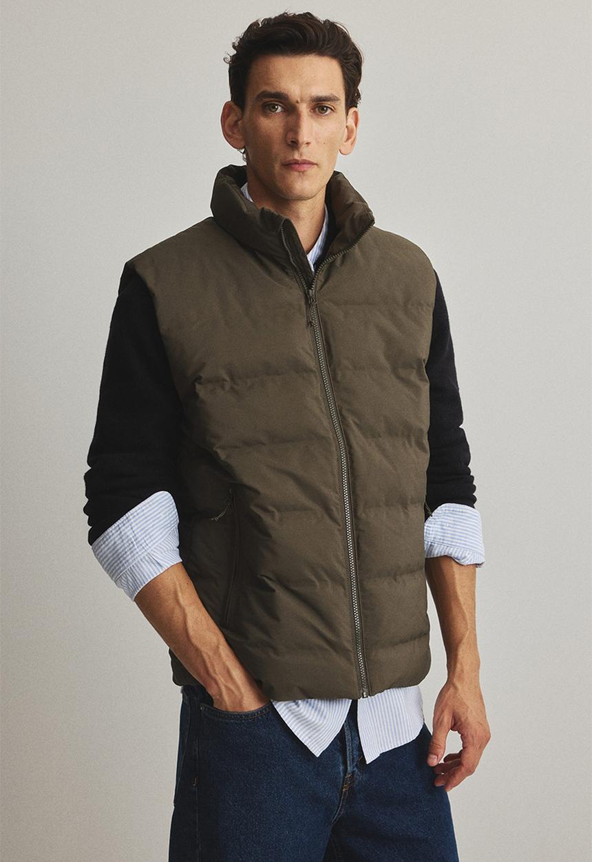 H&M - Padded gilet - dark khaki green 