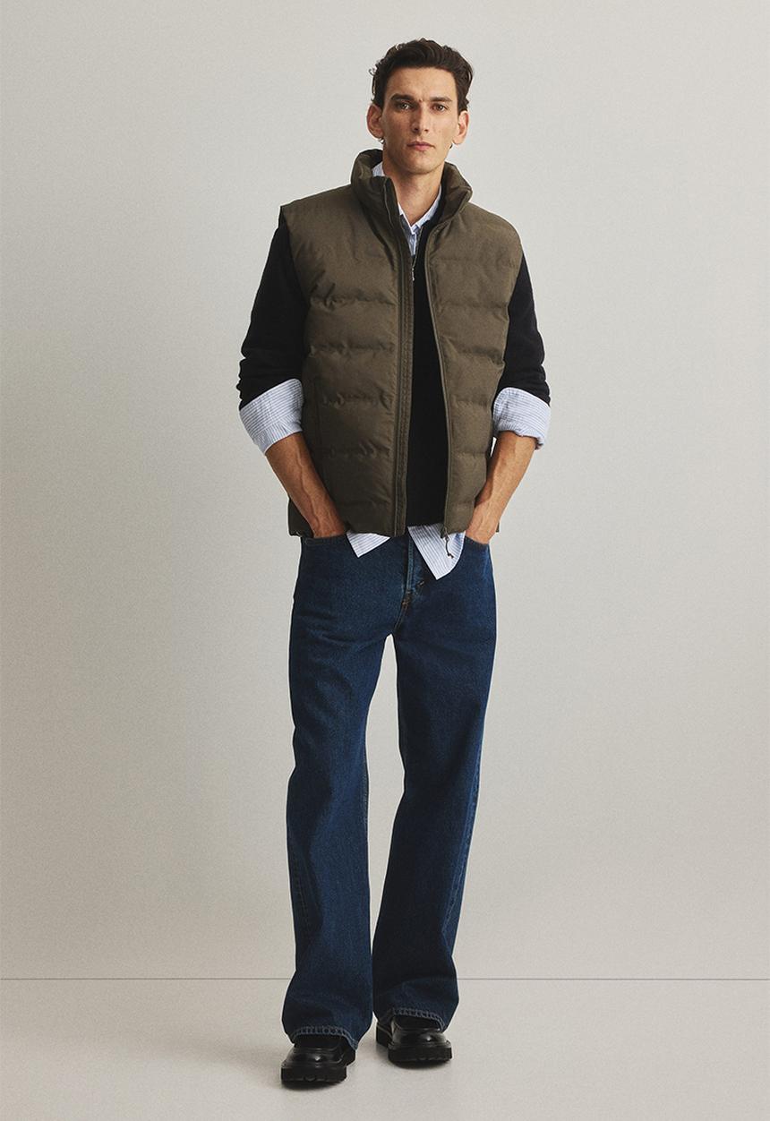 H&M - Padded gilet - dark khaki green 