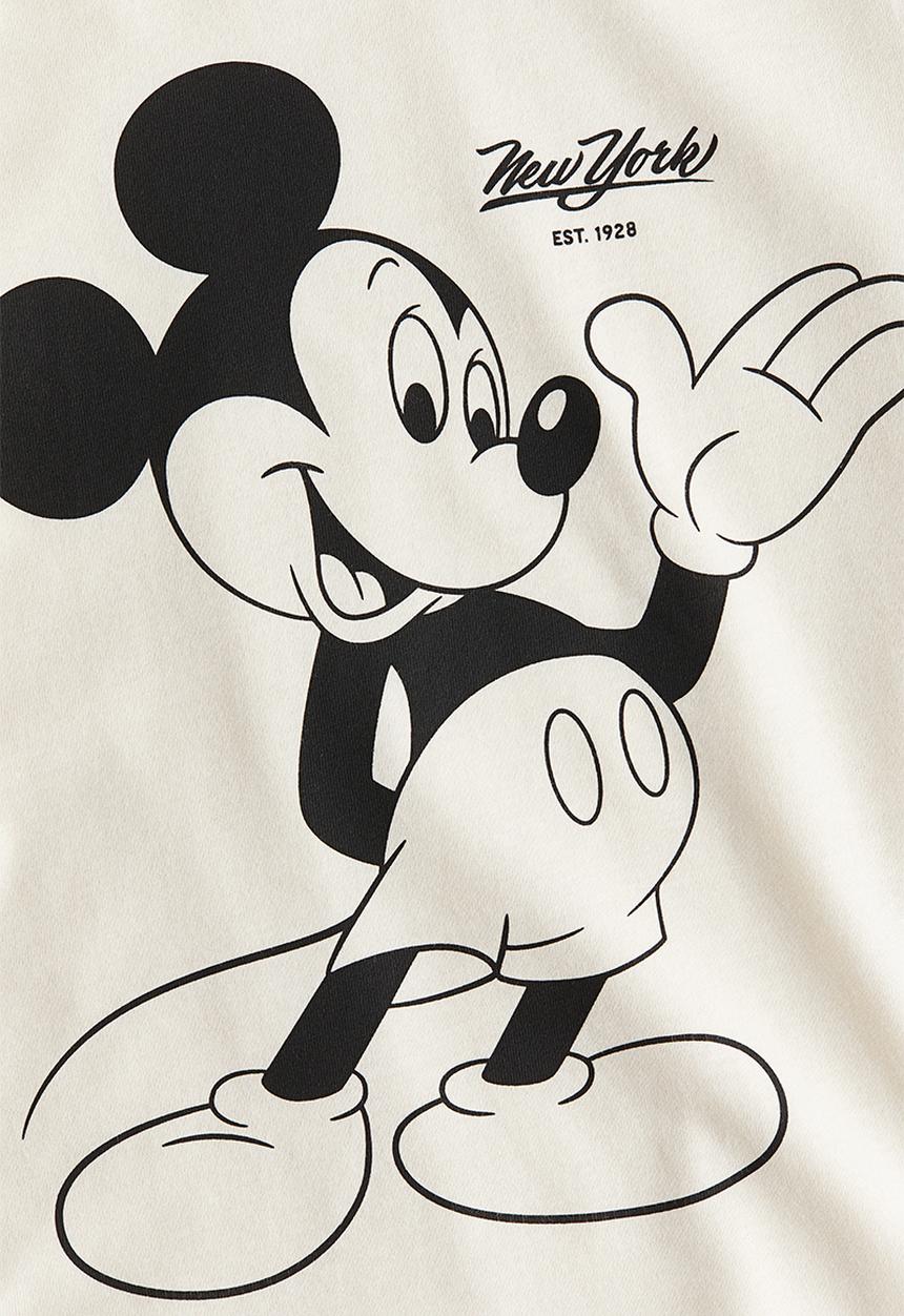 H&M - Printed T-shirt - cream mickey mouse 