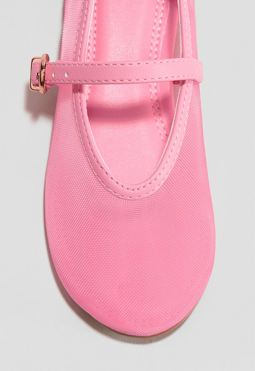 H&M - Mesh mary jane ballet flats - pink