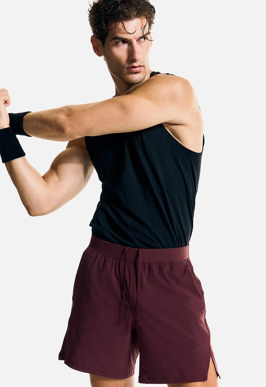 H&M - Mid-length sports shorts with drymove™ - light burgundy