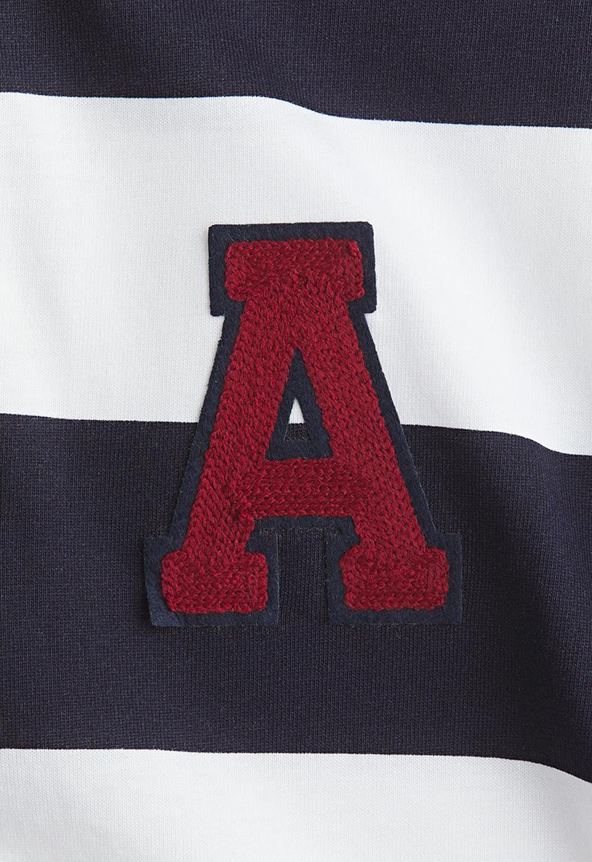 H&M - Motif-detail polo shirt - white/navy blue