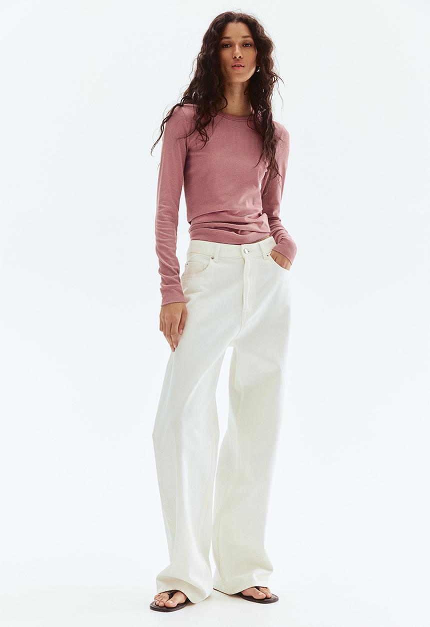 H&M - Ribbed top - dusty pink