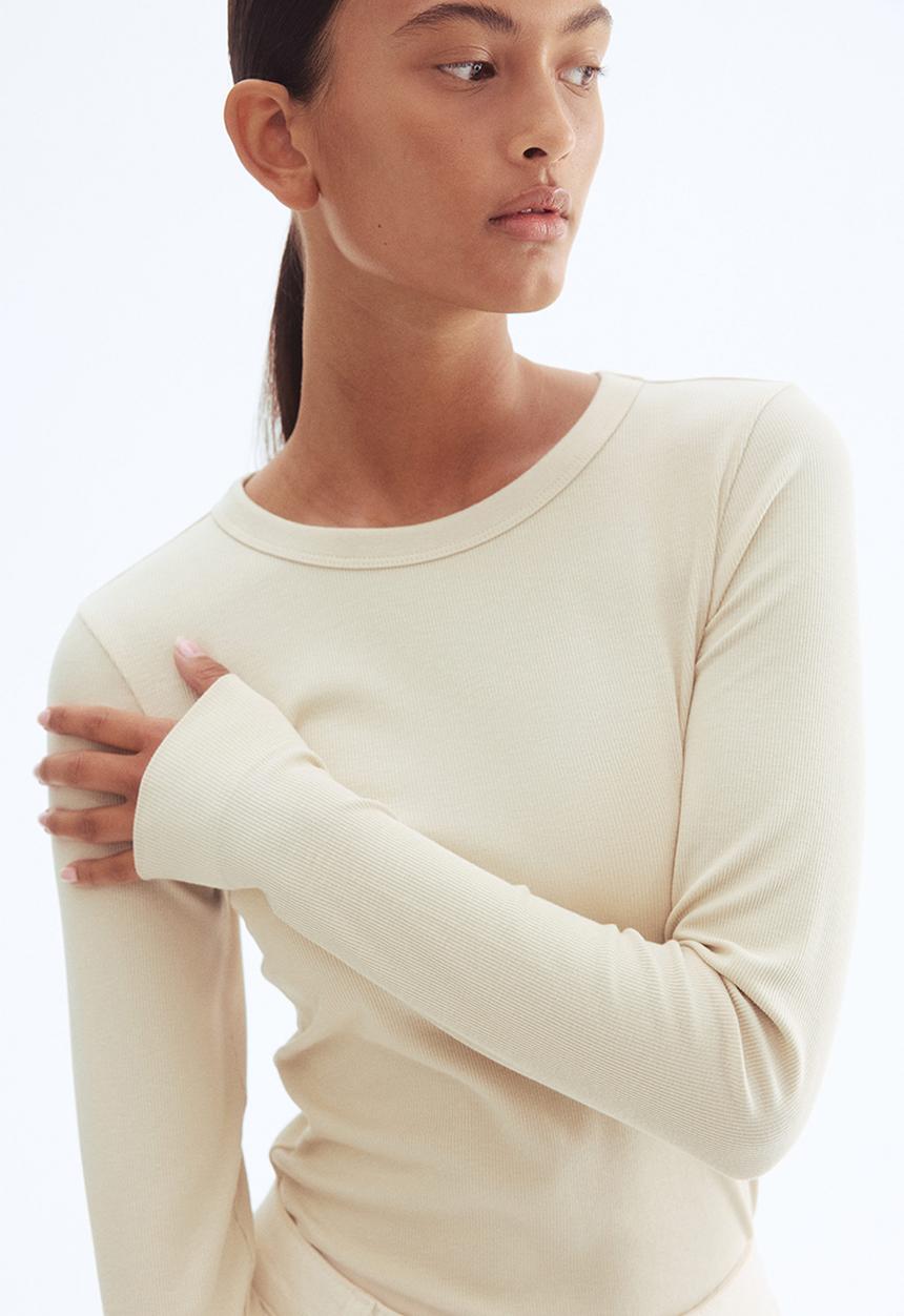 H&M - Ribbed top - light beige