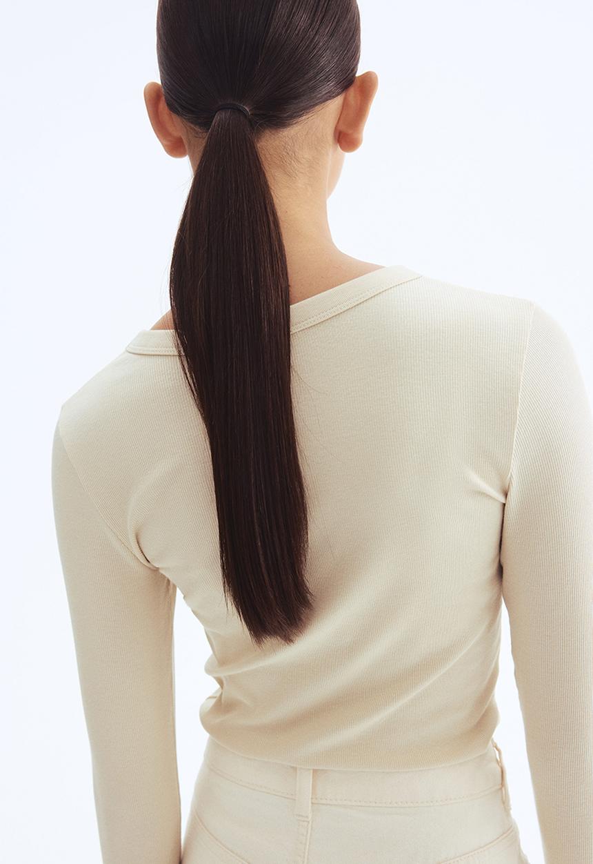 H&M - Ribbed top - light beige