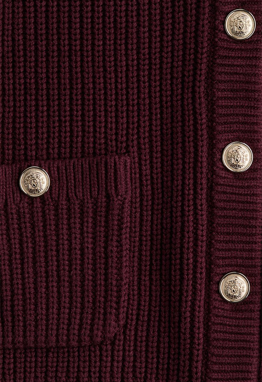 H&M - Rib-knit cardigan - burgundy 