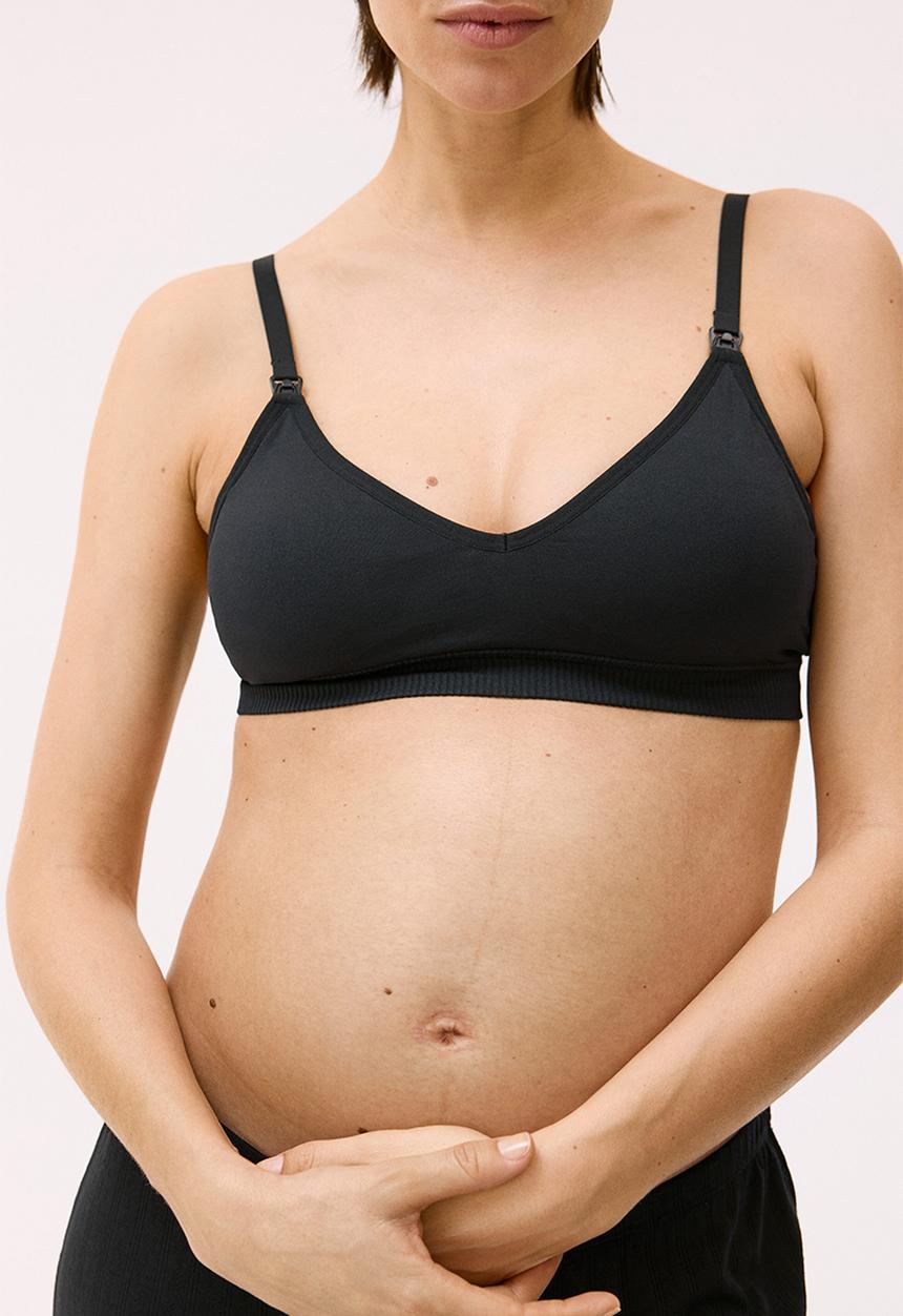 H&M - Mama 2-pack seamless padded nursing bras - powder pink/black