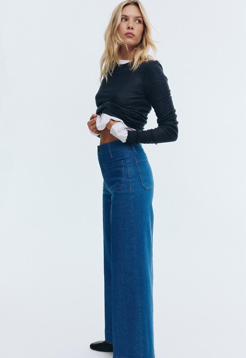 H&M - Wide high jeans - blue