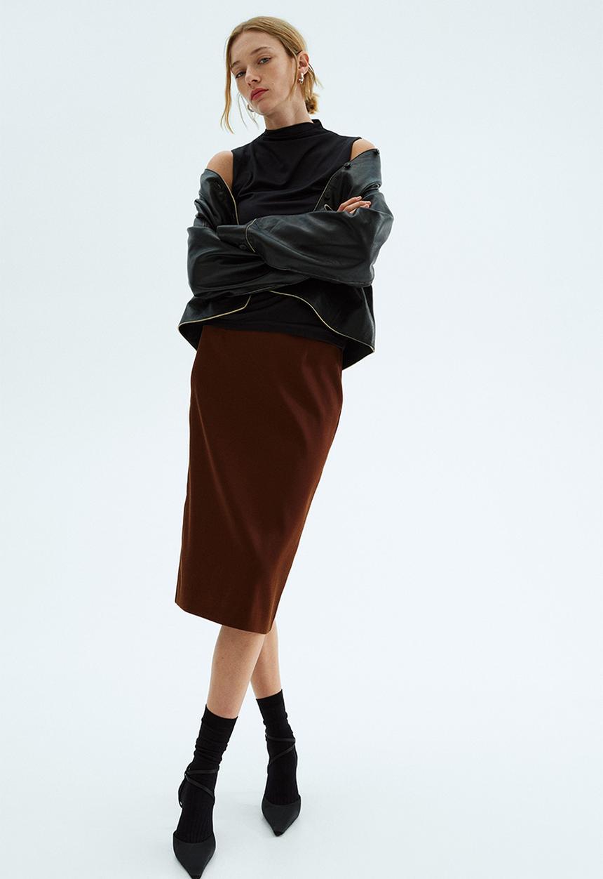 H&M - Pencil skirt - dark brown