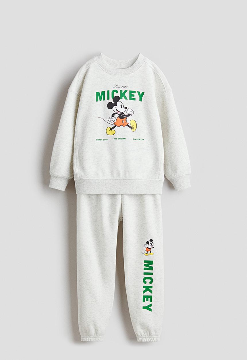 H&M - 2-Piece sweatshirt set - light grey marl/mickey mouse