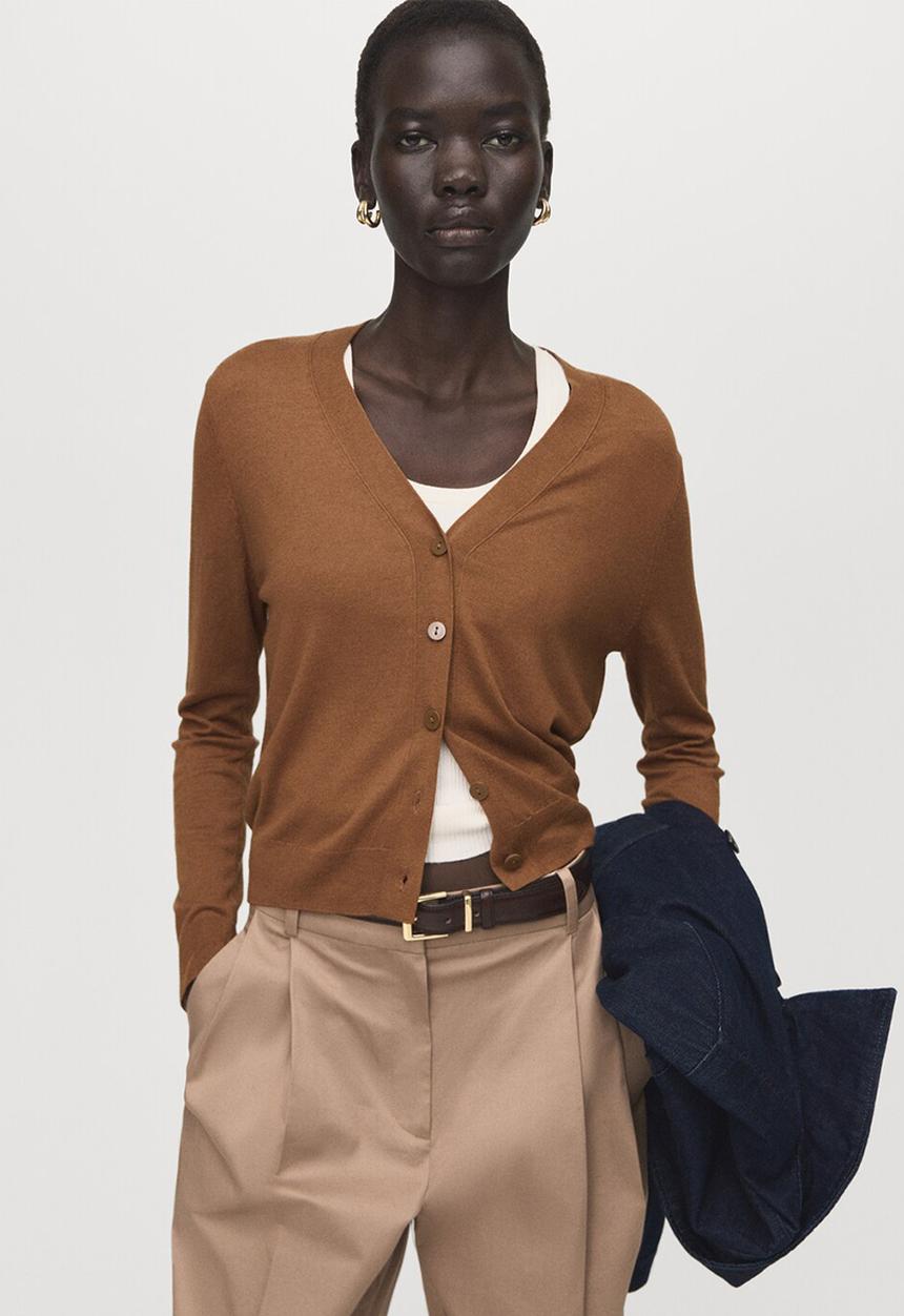 MANGO - Cardigan luccav - medium brown
