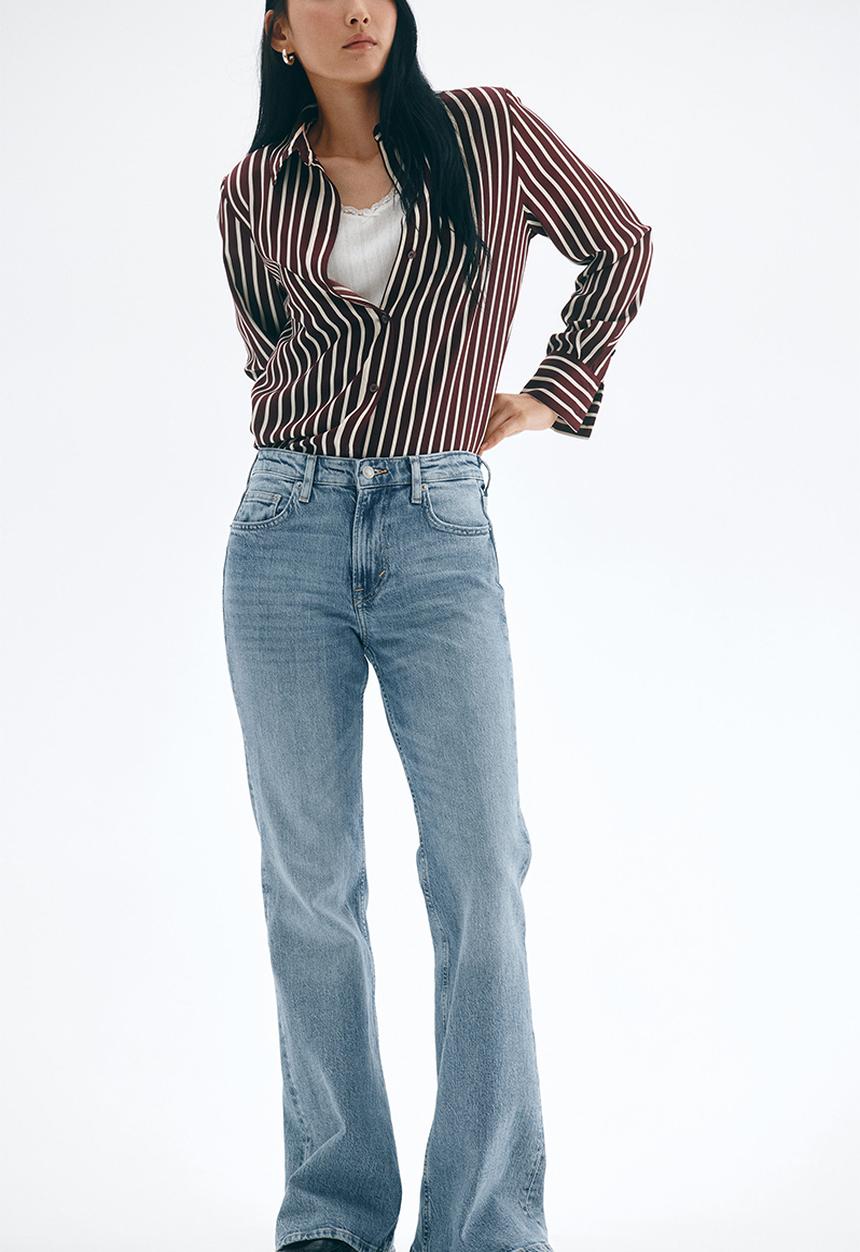 H&M - Shirt - burgundy striped 