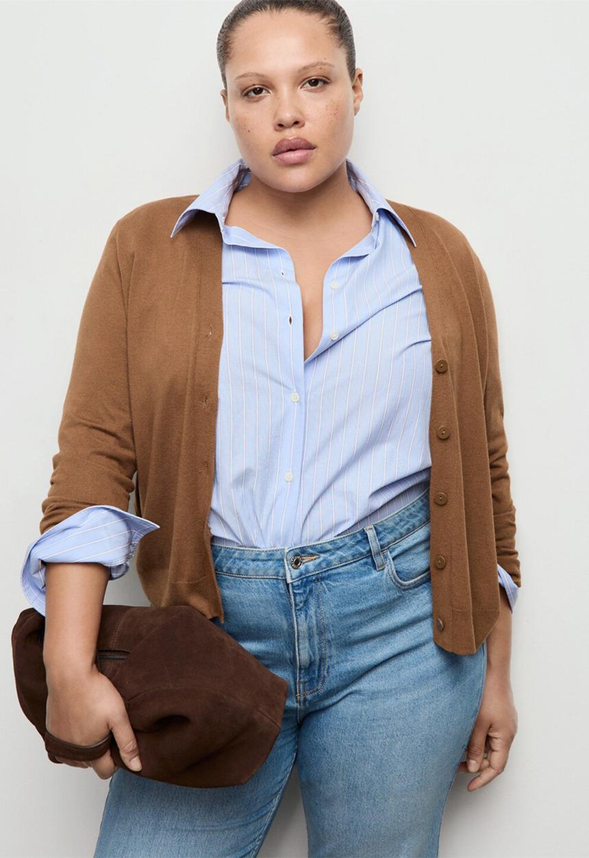 MANGO - Cardigan luccav - medium brown