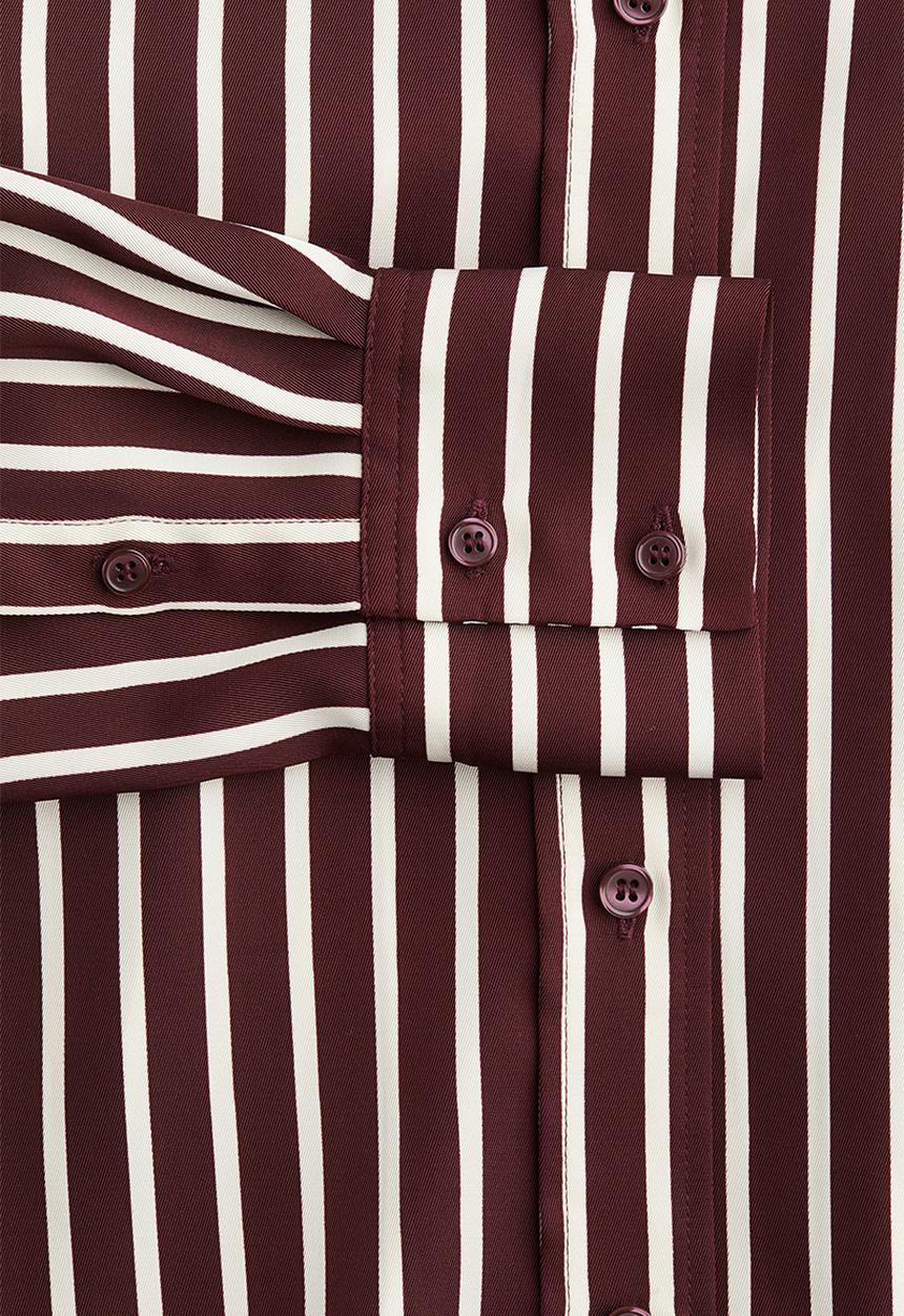 H&M - Shirt - burgundy striped 