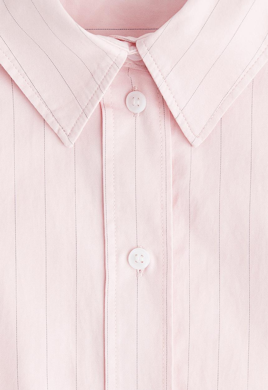 H&M - Poplin shirt - light pink/pinstriped