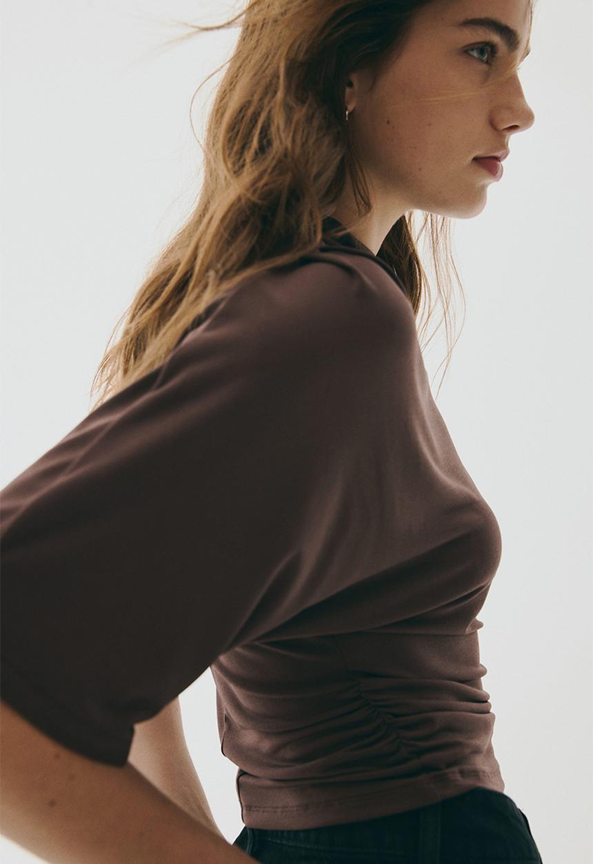 H&M - Draped top - dark brown