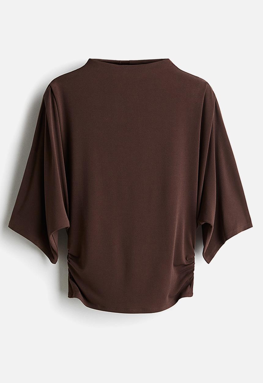 H&M - Draped top - dark brown