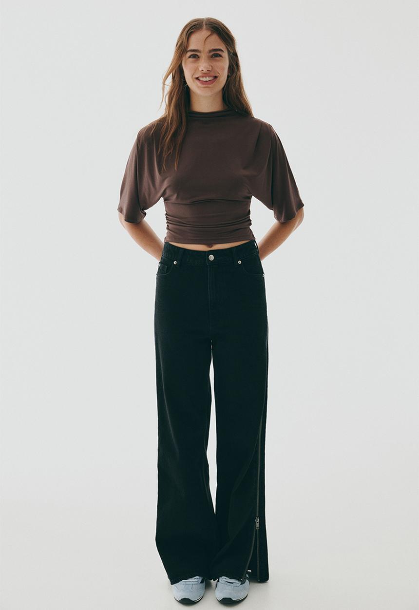 H&M - Draped top - dark brown