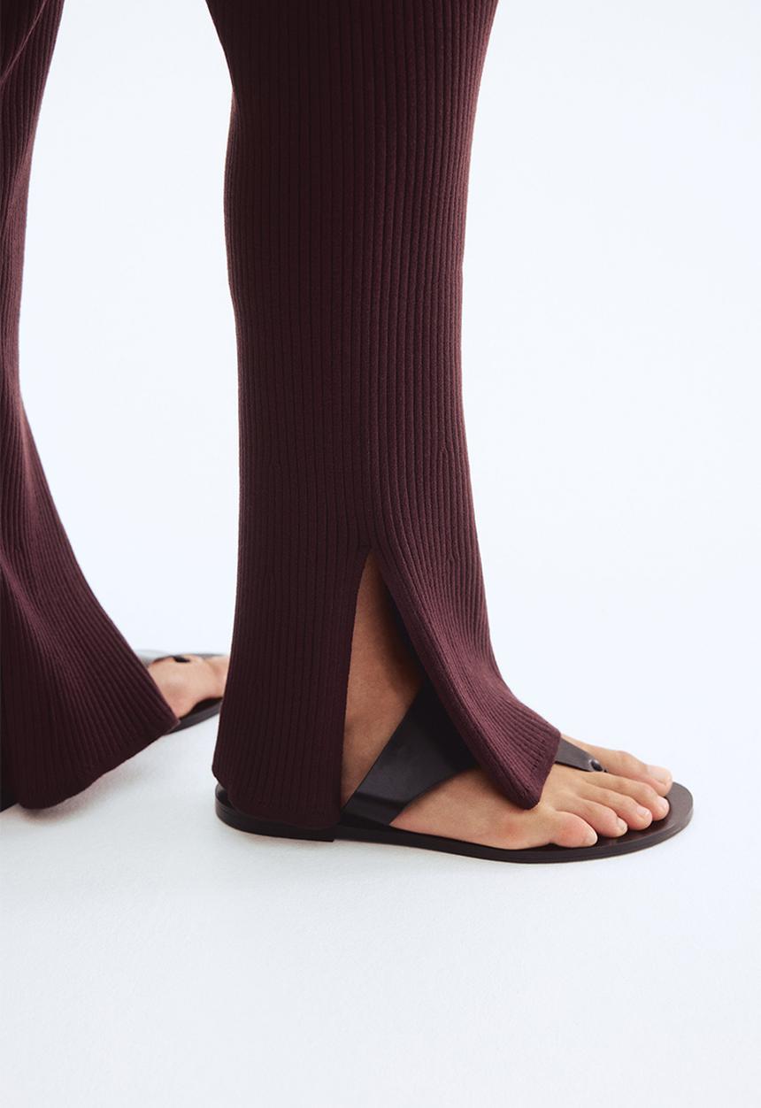 H&M - Rib-knit trousers - dark brown