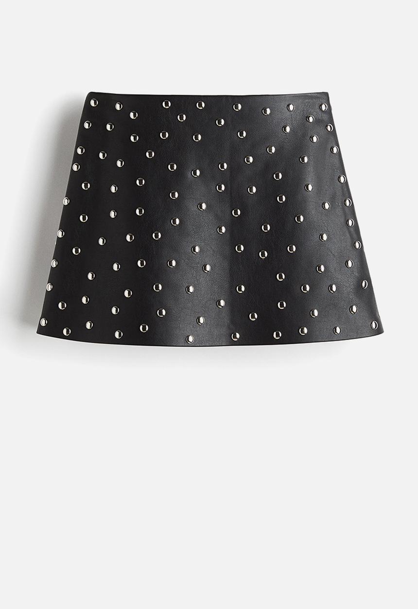 H&M - Studded mini skirt - black