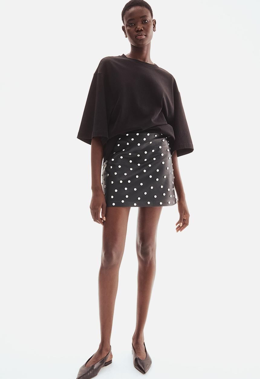 H&M - Studded mini skirt - black