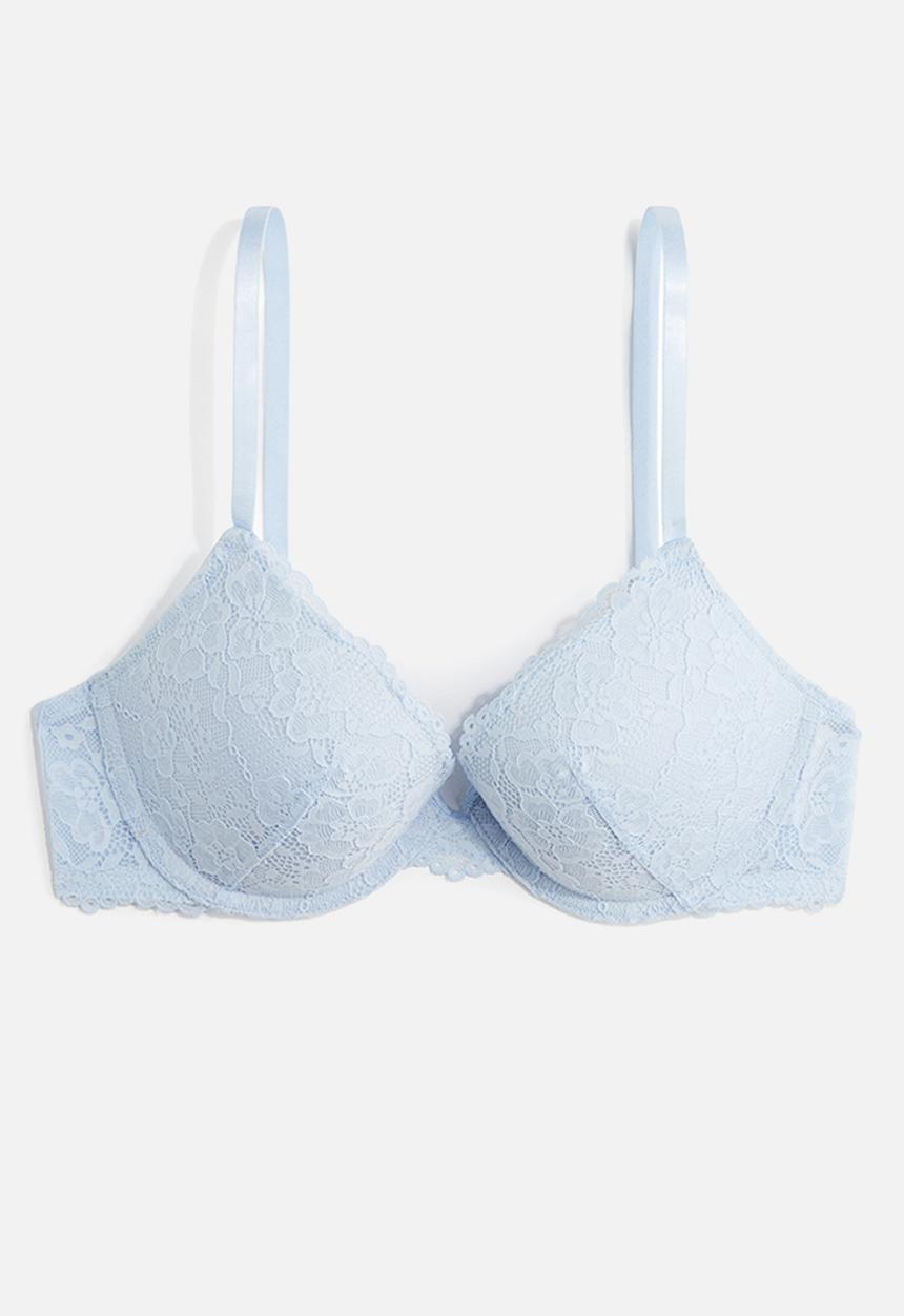 H&M - Lace push-up bra - light blue