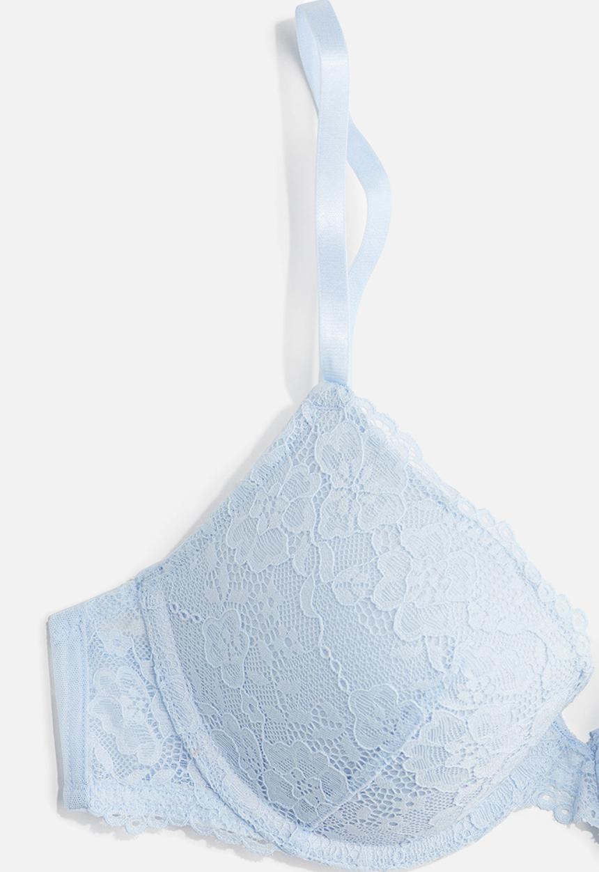 H&M - Lace push-up bra - light blue