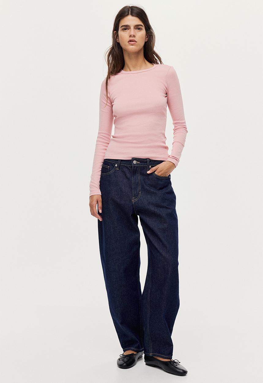 H&M - Long-sleeved jersey top - light pink 