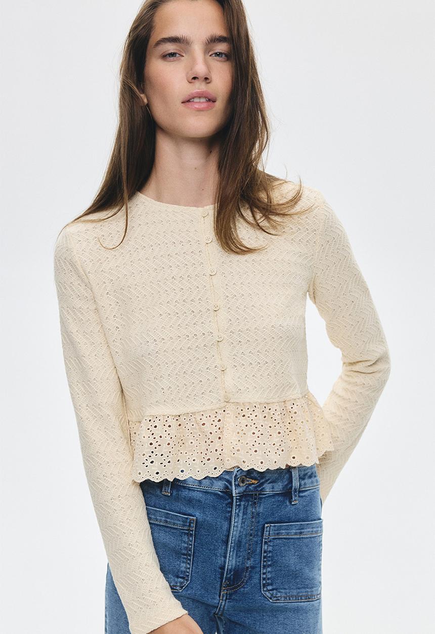 H&M - Peplum cardigan - light beige