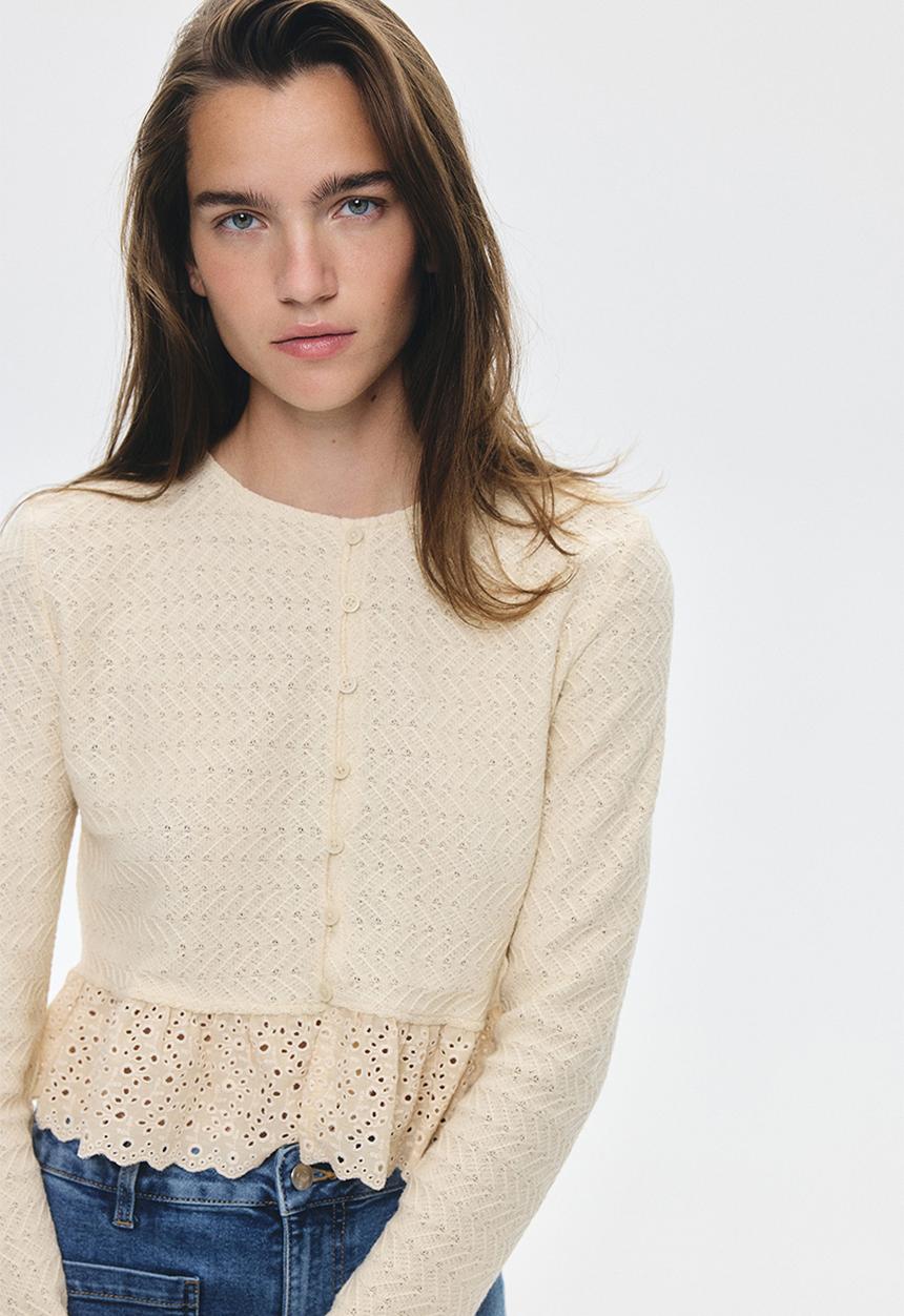 H&M - Peplum cardigan - light beige