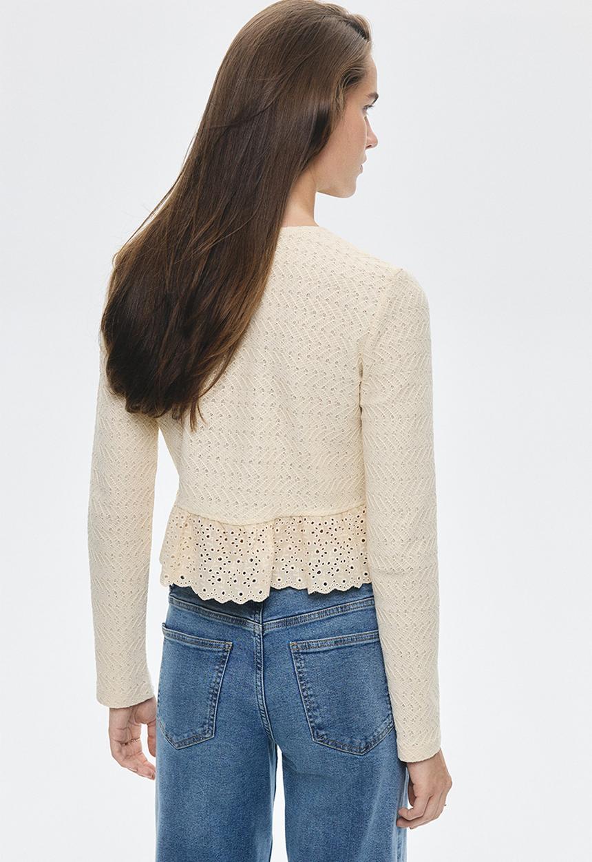 H&M - Peplum cardigan - light beige