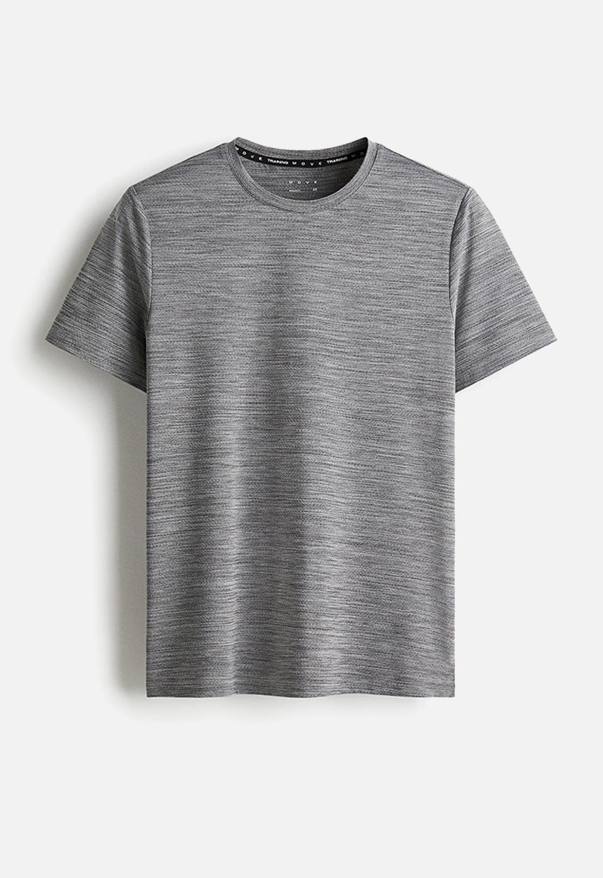 H&M - Mesh sports t-shirt with drymove™ - grey marl 