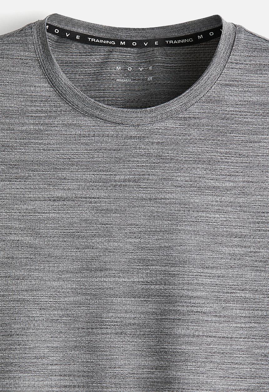 H&M - Mesh sports t-shirt with drymove™ - grey marl 