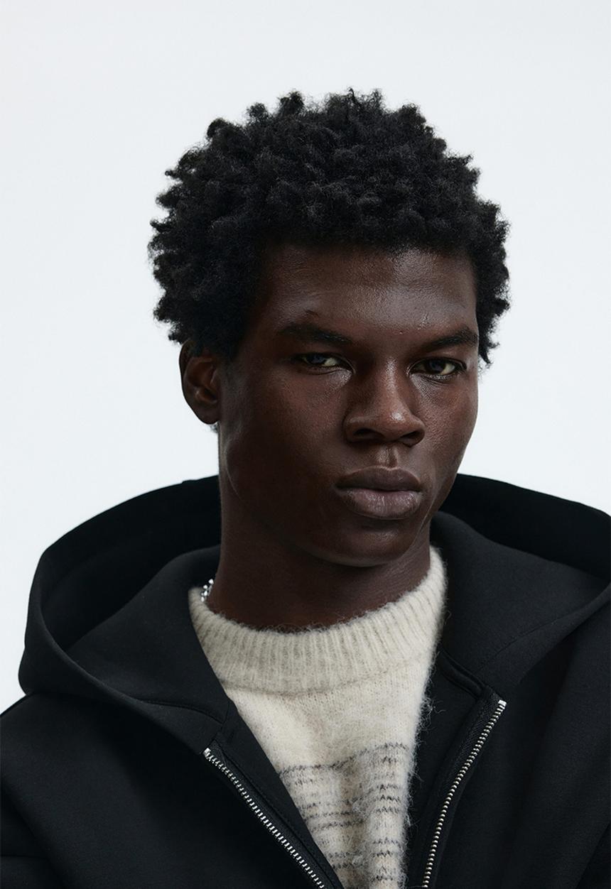 H&M - Loose fit scuba zip-through hoodie - black