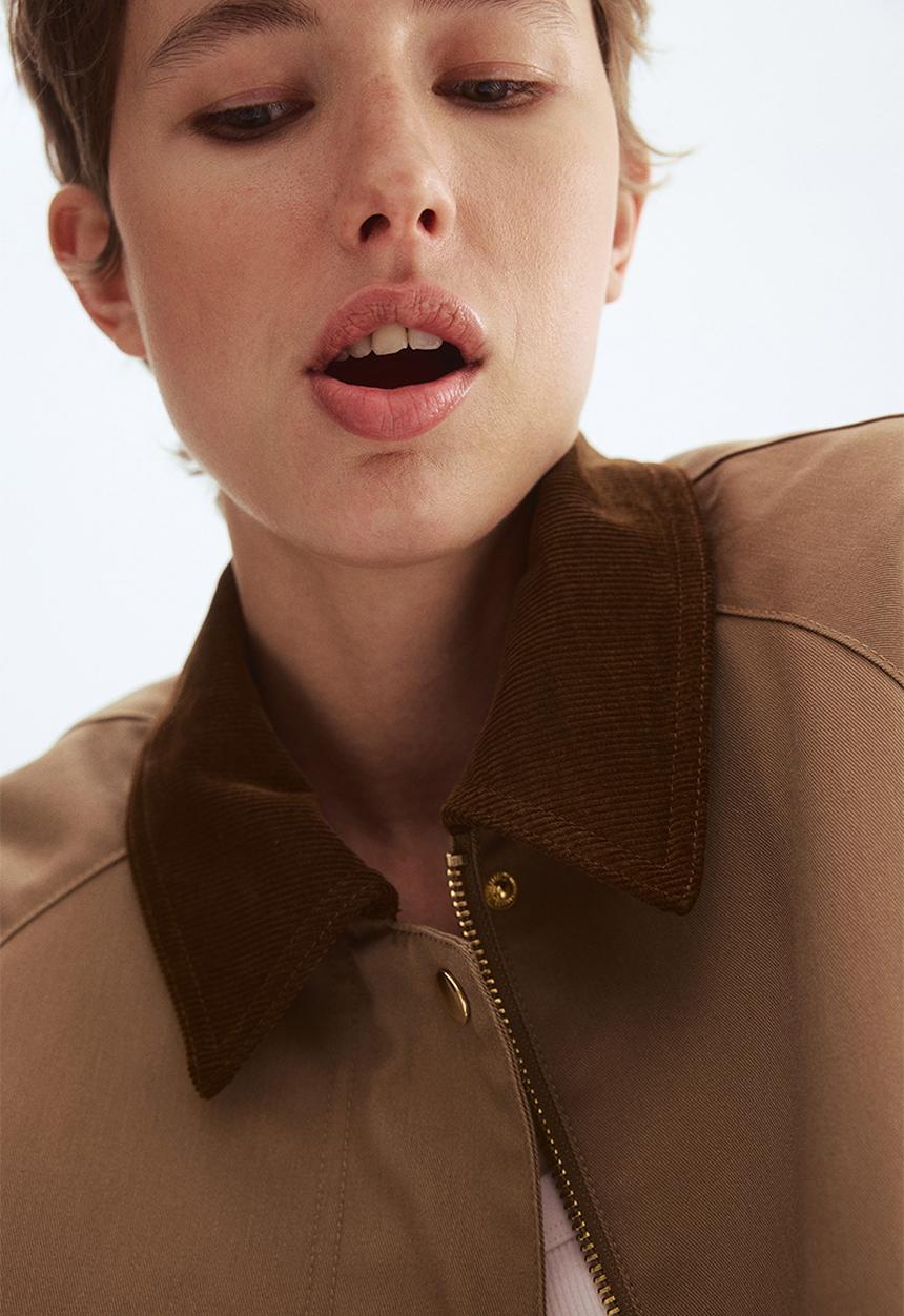 H&M - Corduroy-collar jacket - beige