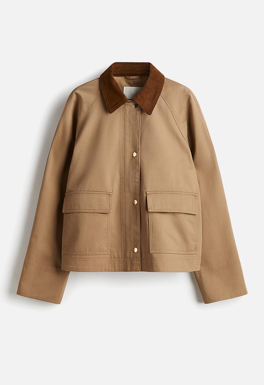 H&M - Corduroy-collar jacket - beige